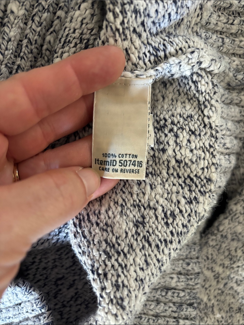 LL Bean Cotton Ragg Sweater, Funnelneck Pullover Size M - Picture 8 of 8